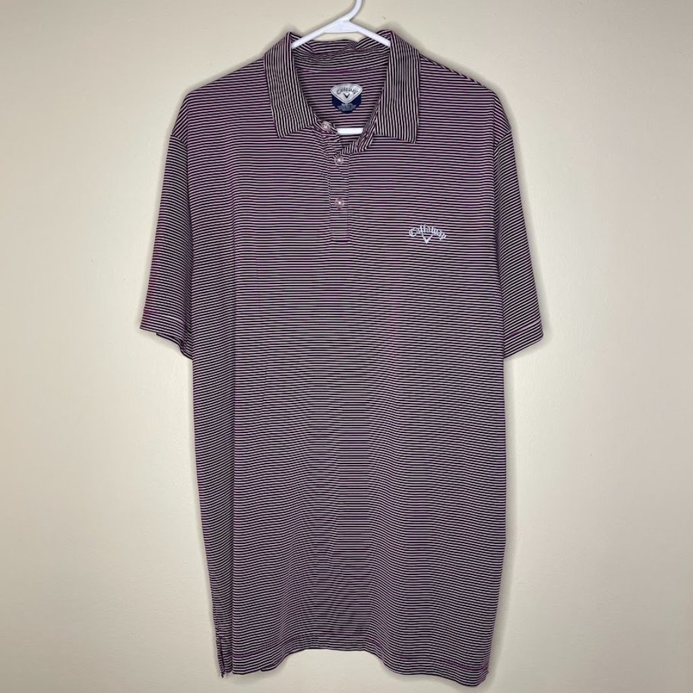 Callaway men’s golf polo stripped purple white size XL